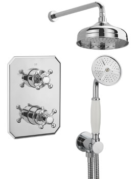 Tre Mercati Allora 2 Way Thermostatic Concealed Shower Valve With Complete Shower Kit - Image