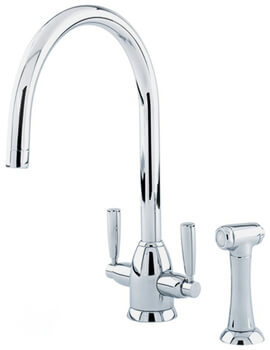 Perrin And Rowe Oberon Kitchen Sink Mixer Tap With C-Spout And Rinse