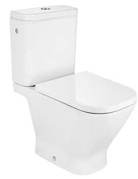 Roca The Gap Vitreous China Close-Coupled White Rimless WC With Dual Outlet