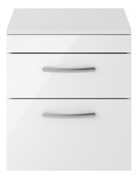 Nuie Athena 2 Drawer Wall Hung Cabinet With Worktop - Image