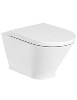 Roca The Gap Round Wall Hung White Rimless WC Pan With Horizontal Outlet - Image