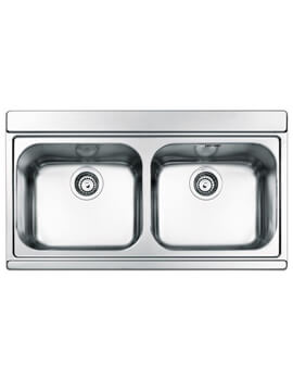 Clearwater Mirage 897 x 510mm Double Bowl Kitchen Sink And Drainer - Image
