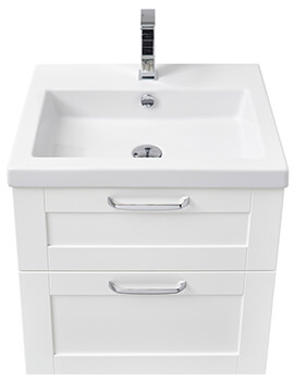 London 60 Two Drawer White Wall Hung Vanity Unit