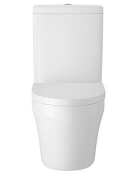 Hudson Reed Luna 370 x 665mm Flush To Wall Close Coupled Toilet White And Seat - Image