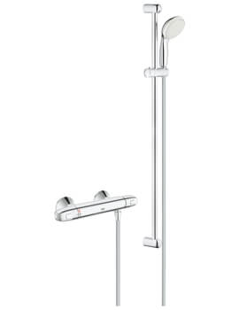 Grohtherm 1000 Thermostatic Chrome Shower Mixer Valve With Shower Set