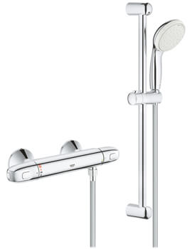 Grohtherm 1000 New Thermostatic Chrome Shower Mixer Valve With Kit