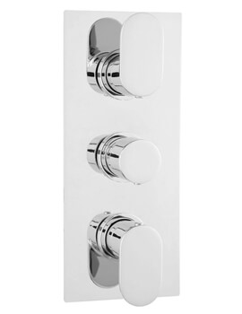 Hudson Reed Reign Rectangle Triple Thermostatic Concealed Shower Valve Chrome - Image