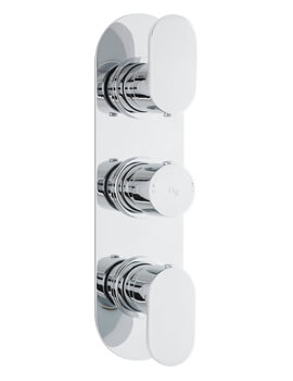 Hudson Reed Reign Round Triple Concealed Thermostatic Shower Valve Chrome - Image