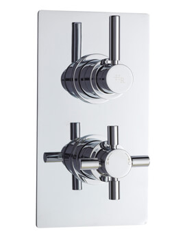 Hudson Reed Tec Pura Twin Concealed Thermostatic Shower ValveChrome - Image
