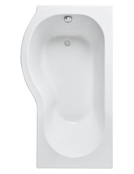Nuie 1500mm P-Shaped White Shower Bath - Image