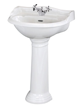 Hudson Reed Chancery Round Basin White And Pedestal - Image
