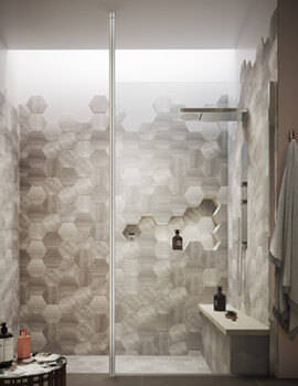 Hudson Reed Walk-In Wetroom Screen With Chrome Ceiling Post - Image