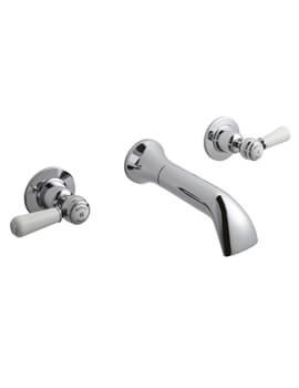 Topaz Wall Mounted Bath Spout And Stop Taps