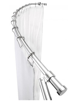 Croydex Luxury Curved Chrome Shower Curtain Rail Rod - Image