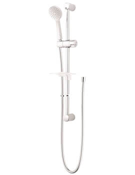 Twyford Sola Chrome Shower Rail With Hose And Handset - Contemporary Design - Image