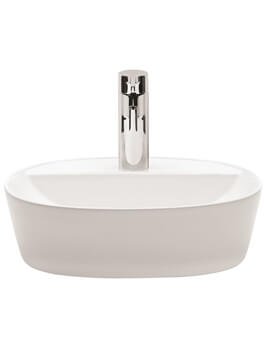 Crosswater Fontana 400mm White Countertop Basin With One Tap Hole - Image