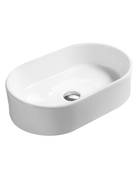 Hudson Reed Vessel 550 x 350mm Oval Countertop Basin White - Image