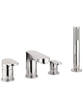 Crosswater Style 4 Hole Set  Chrome Bath Shower Mixer Tap With Kit - Image