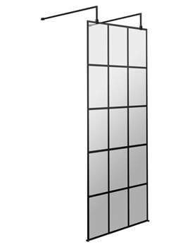 Hudson Reed Black Frame Shower Screen With Arms And Feet - Image