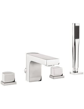 Crosswater Planet 4 Hole Chrome Bath Shower Mixer Tap With Shower Kit - Image