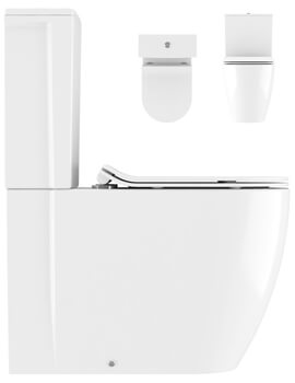 Crosswater Kai Compact White Close Coupled WC Pan With Cistern And Soft Close Seat - Image