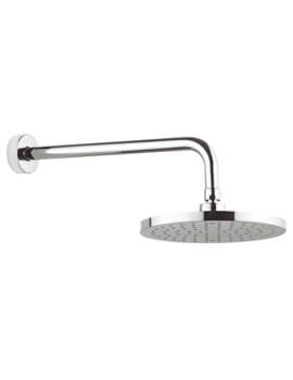 Fusion Chrome 200mm Round Fixed Head With 340mm Wall Arm