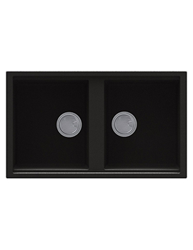 Reginox Best 450 Double Bowl Inset Granite Kitchen Sink 860 x 510mm - Image
