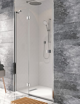Crosswater Design 8 1950mm High Hinged Shower Door With Inline Panel - Image