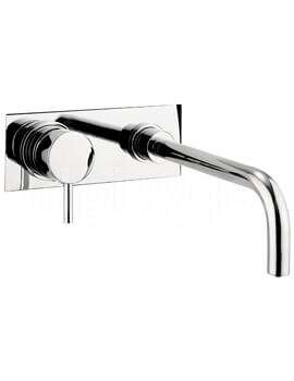Kai Lever Wall Mounted Chrome 2 Hole Basin Mixer Tap With Back Plate
