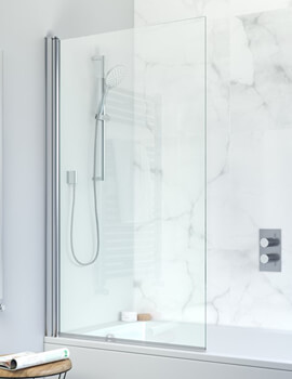 Crosswater Design Plus 1060 x 1500mm Frame-less Double Bath Screen - Outward Opening - Image
