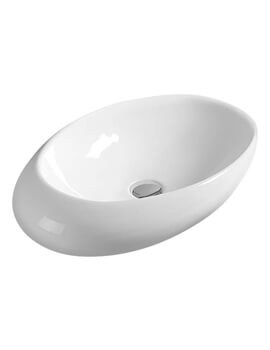 Hudson Reed Vessel 490 x 320mm Oval Countertop Basin White - Image