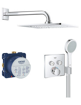 Grohtherm Smart Control With 2 Valve Perfect Chrome Shower Set