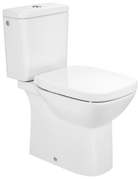Roca Debba Rimless Open-Back Close Coupled Square White WC Pan With Cistern - Image