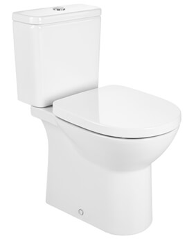 Roca Debba Rimless Open-Back White Close Coupled Round Toilet - Image