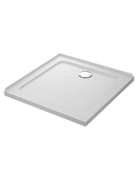 Flight Safe 2 Up-stand Square Shower Tray White