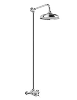 Virtue ER Traditional Thermostatic Shower Mixer Chrome With Overhead