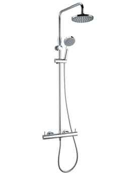 Deva Vision Cool Touch Thermostatic Chrome Bar Shower With Diverter And Adjustable Rail - Image