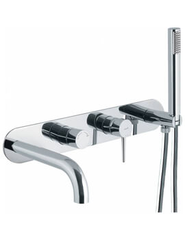 Abode Chao Wall Mounted Chrome Bath Shower Mixer Tap With Shower Handset - Image