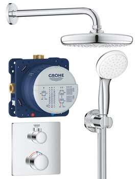 Grohe Grohtherm Perfect Chrome Shower Set With Tempesta 210 - 34729000 - Image