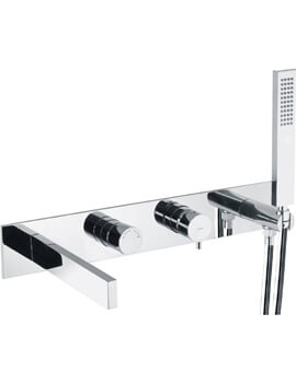 Abode Cyclo Wall Mounted Bath Shower Mixer Tap With Shower Handset - Image