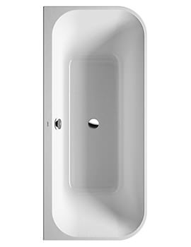 Duravit Happy D.2 Plus 1800 x 800mm Back-To-Wall White Bath With Panel And Frame - Image