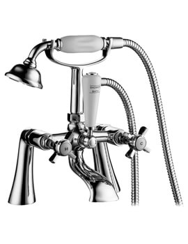 Bayswater Bath Shower Mixer Tap With Kit Chrome And White