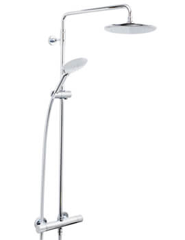 Bristan Carre Fixed Head Thermostatic Bar Shower Valve With Rigid Riser - Image