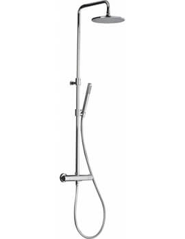 Abode Euphoria Thermostatic Chrome Shower Valve With Fixed Head And Rigid Riser Kit - Image