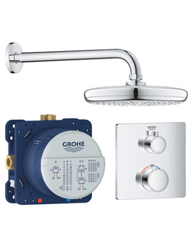 Grohtherm Perfect Chrome Shower Set With Tempesta 210 - 34728000