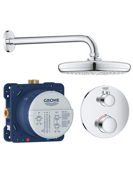 Grohe Grohtherm Perfect Chrome Shower Set With Tempesta 210 - 34726000 - Image