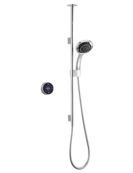 Mira Platinum Concealed Thermostatic Digital Mixer Shower Chrome And Black - Image