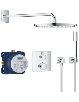 Grohe Grohtherm Perfect Chrome Shower Set With Rainshower Cosmopolitan 160 - Image
