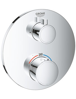 Grohtherm Thermostatic Chrome Mixer Valve For 1 Outlet With Shut Off Valve