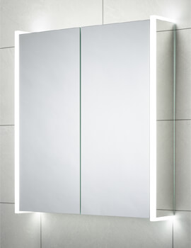 Ainsley 664 x 700mm Double Door Diffused LED Side Strips Mirror Cabinet
